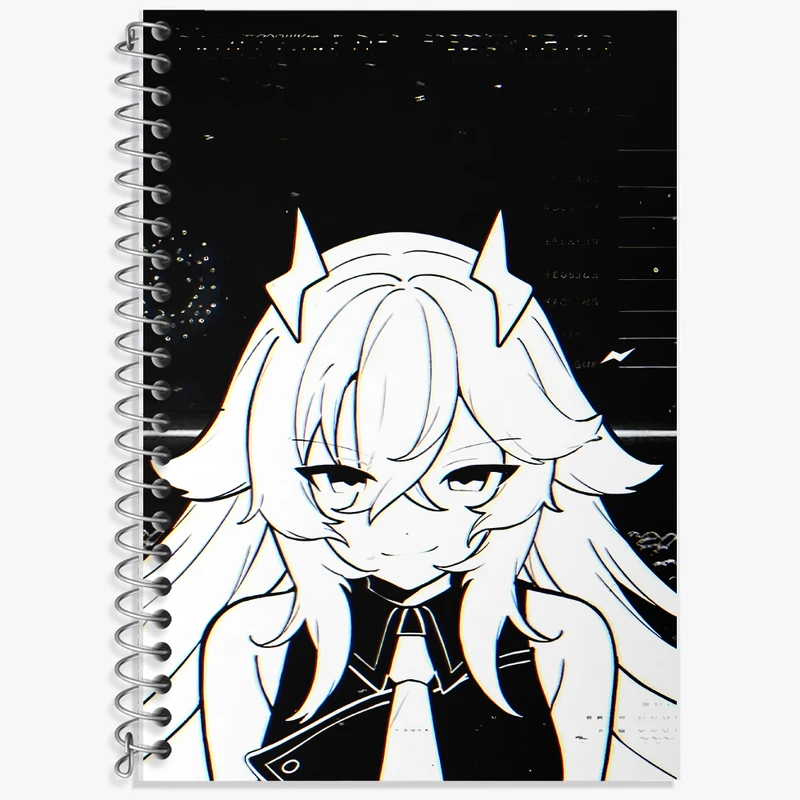 دفتر زبان 50 برگ خندالو مدل دو خط طرح دختر انیمه ای کد F5320