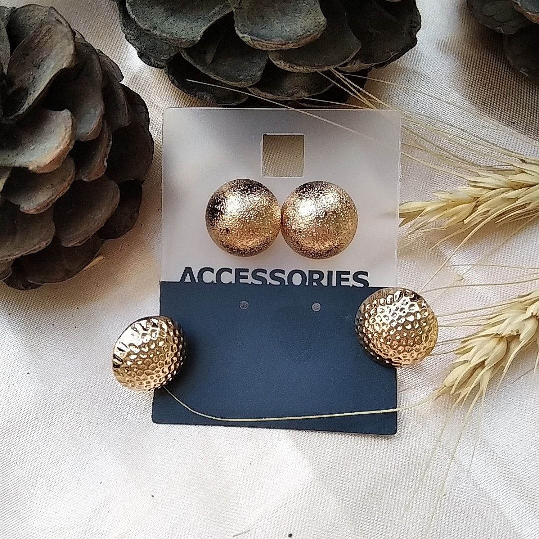 گوشواره زنانه اکسسورایز مدل دکمه ای کد H3 مجموعه 2 عددی  -  - 3