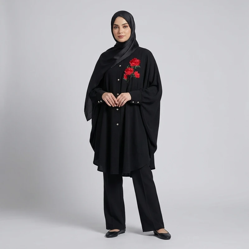 مانتو زنانه ابر و بادی مدل گل
