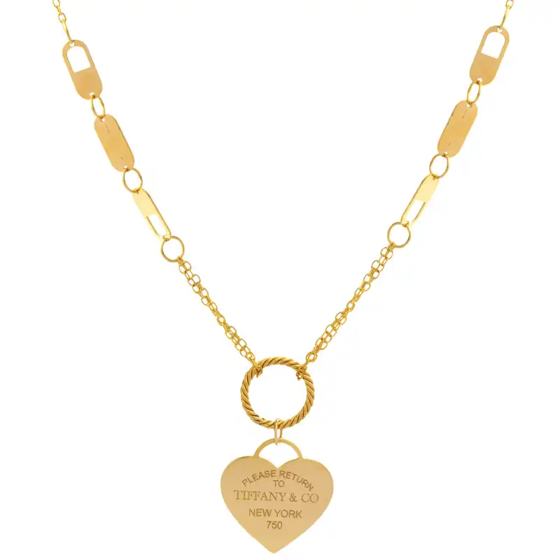 گردنبند طلا 18 عیار زنانه طلای مستجابی مدل هیوا قلب کد 236T