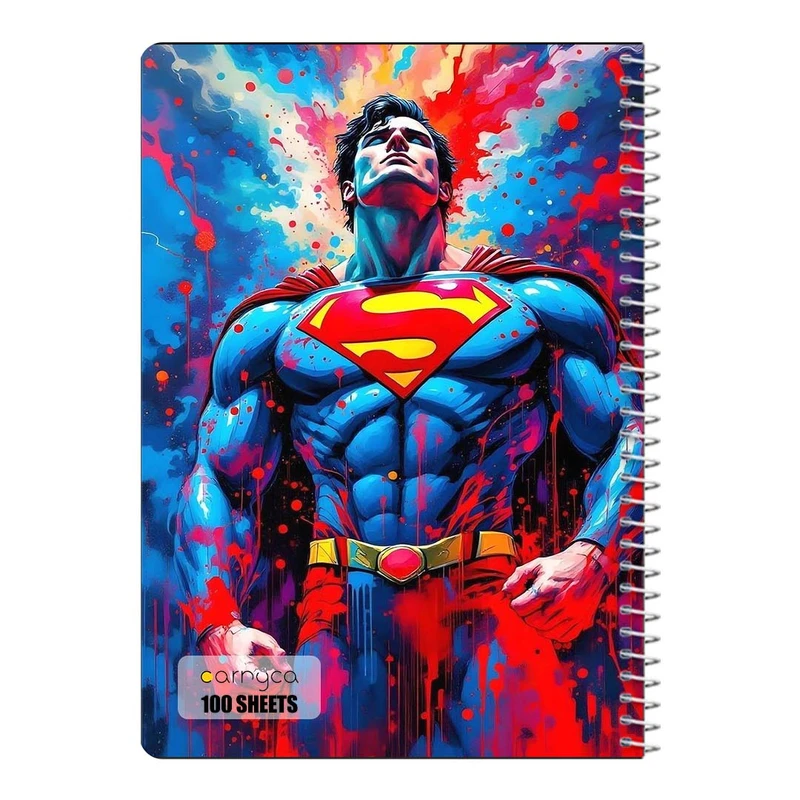 دفتر مشق 100 برگ سیمی کارنیکا طرح سوپرمن Superman کد 43012