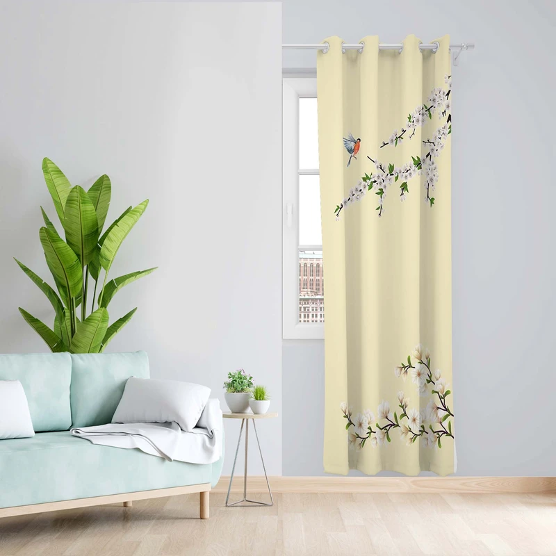 پرده طرح شکوفه مدل مخمل پانچی کد 55287R z سایز 140x200 سانتی متر