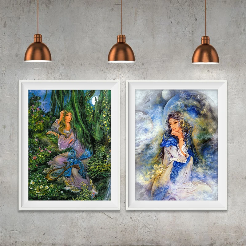 تابلو مدل نقاشی استاد فرشچیان کد T003 مجموعه 2 عددی