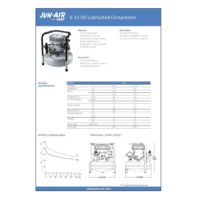 کمپرسور هوا جون ایر مدل JUN-AIR 6-15