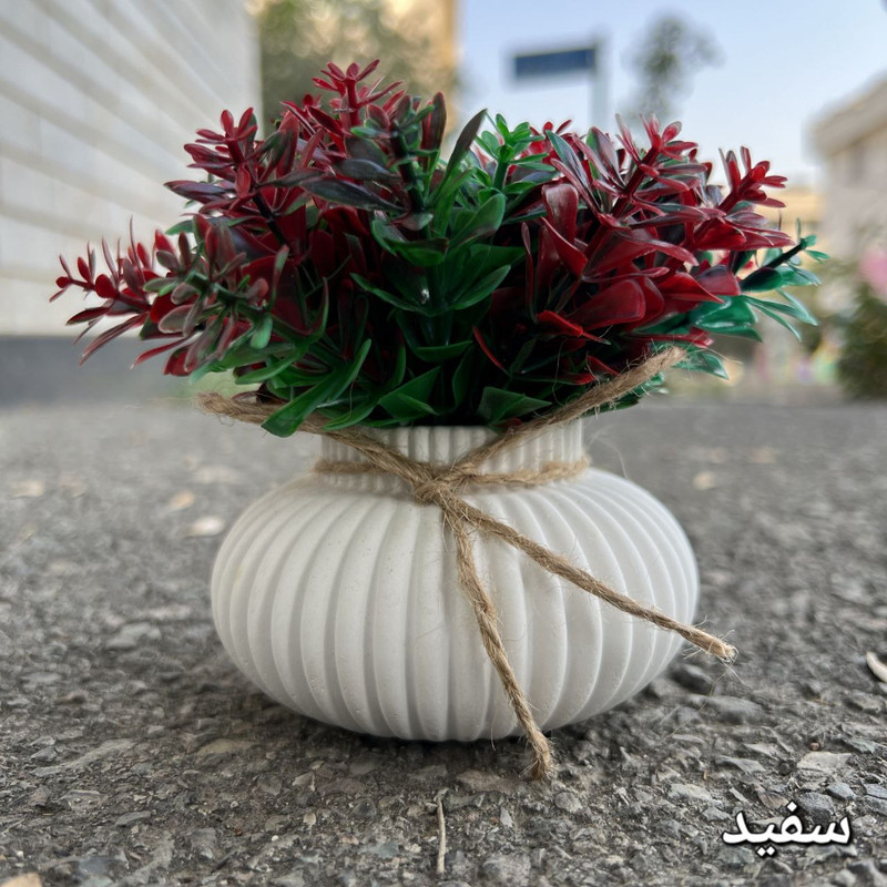 گلدان به همراه گل مصنوعی طرح میخک مدل مراکشی کد S56