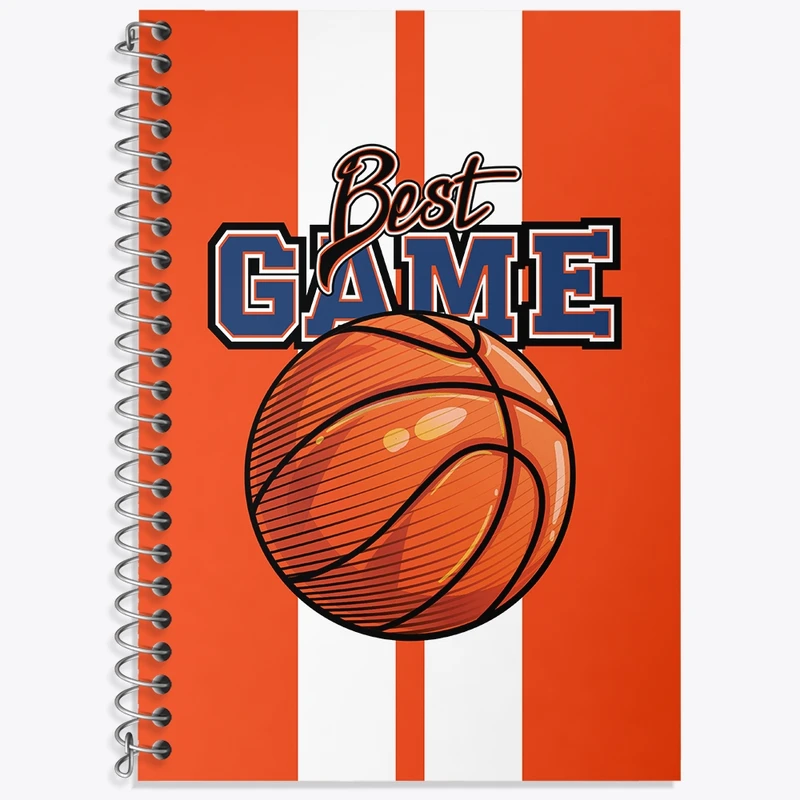 دفتر زبان 50 برگ خندالو مدل دو خط طرح بسکتبال کد N654