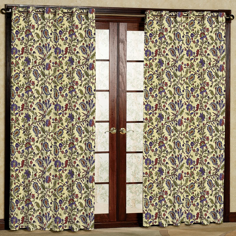  پرده مدل گل دار مخمل پانچی کد 513 سایز 140x280 سانتی متر