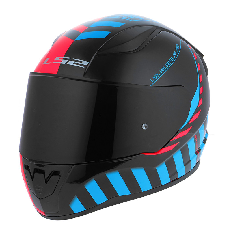 کلاه کاسکت ال اس تو مدل BLUE ORANGE BLACK VISOR