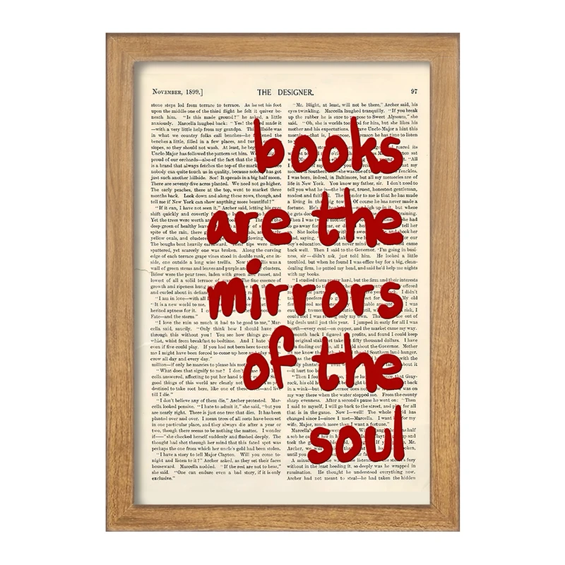 تابلو خندالو مدل Books Are The Mirrors Of The Soul کد F10355