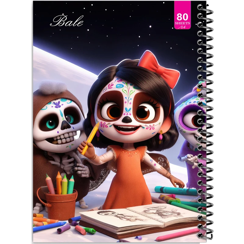 دفتر نقاشی 80 برگ بله مدل رحلی طرح فانتزی دخترانه کد A4-M41