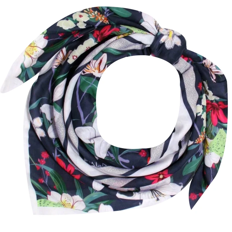 روسری زنانه مدل نخ پاییزی پترن گل ریز کد 9863