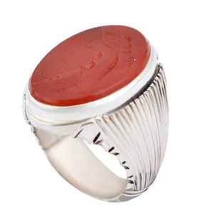 انگشتر نقره مردانه بازرگانی میلادی مدل رکاب دست ساز استاد کاوه کد AM_2772