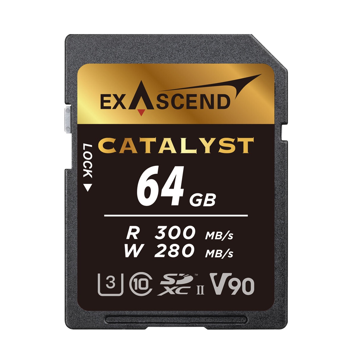 کارت حافظه CATALYST اکساسند مدل SDXC-II-V90 کلاس 10 استاندارد UHS-I سرعت 300MBps ظرفیت 64 گیگابایت