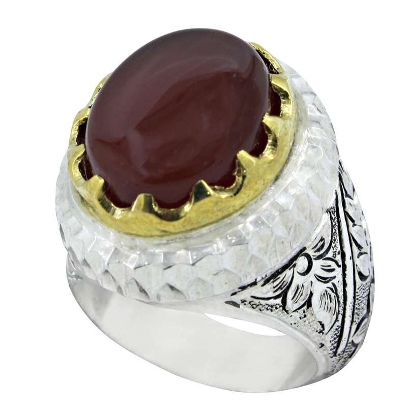 انگشتر نقره مردانه مدل یمنی کد a72