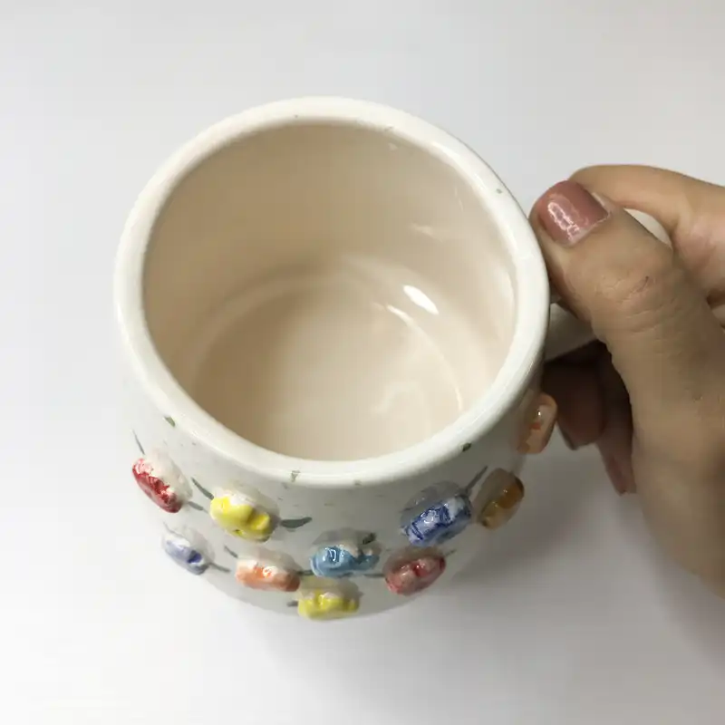 ماگ سرامیکی طرح گل برجسته