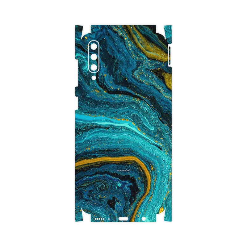 برچسب پوششی ماهوت مدل Turquoise marblewith golden streaks-FullSkin مناسب برای گوشی موبایل سامسونگ Galaxy A50