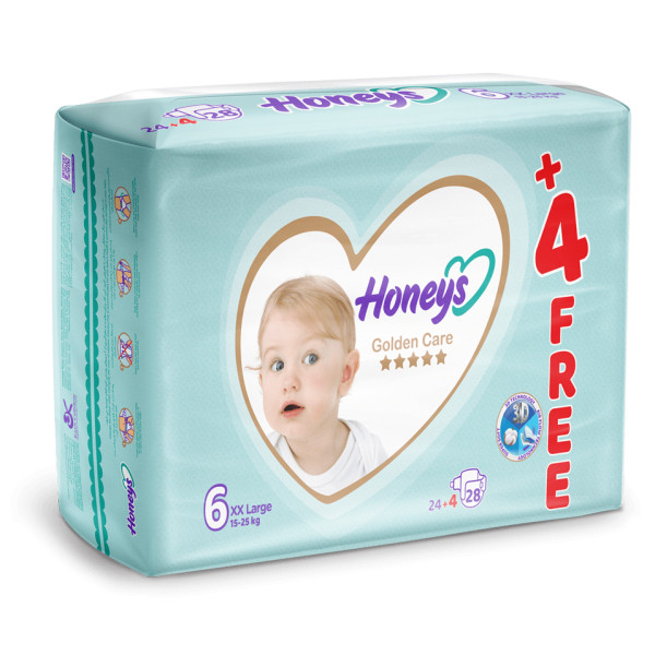 پوشک بچه هانیز مدل دلبر سایز 6 بسته 28 عددی پوشک بچه هانیز مدل دلبر سایز 6 بسته 28 عددی