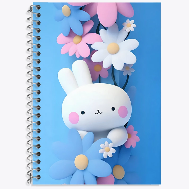 دفتر زبان 50 برگ خندالو مدل سه خط طرح خرگوش کیوت کد N3499