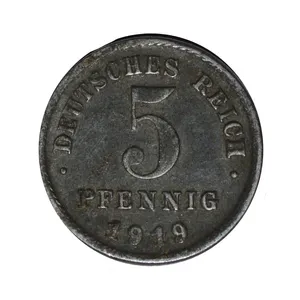 سکه تزیینی مدل  5 فینینگ آلمان رایش 1919 میلادی