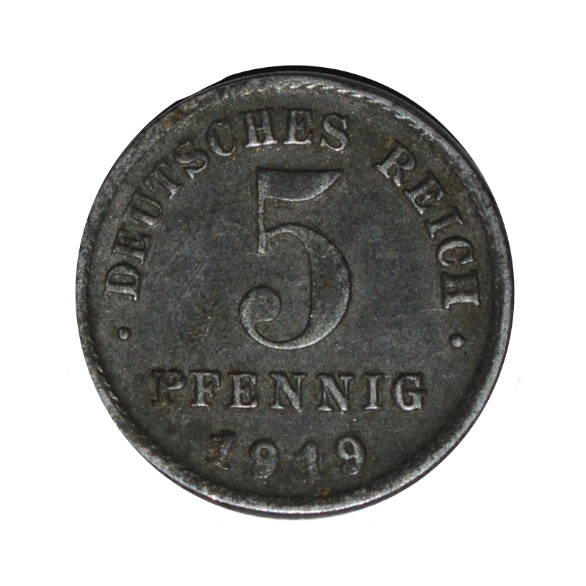 سکه تزیینی مدل 5 فینینگ آلمان رایش 1919 میلادی