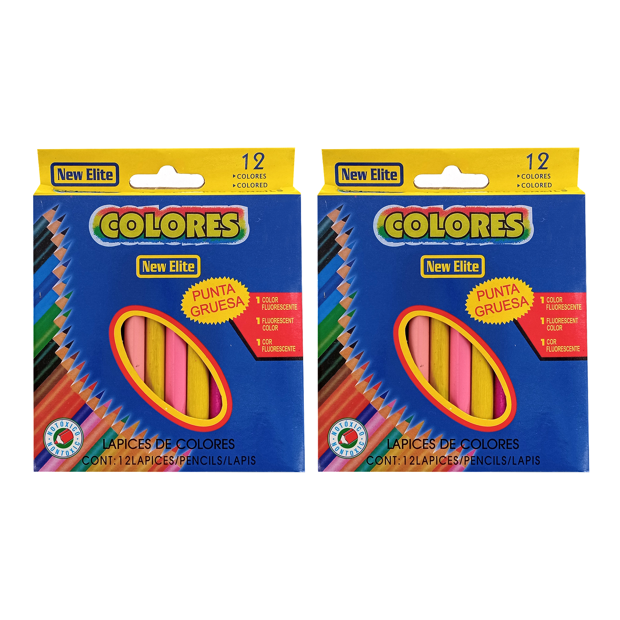 مداد رنگی 12 رنگ مدل کالرز بسته دو عددی