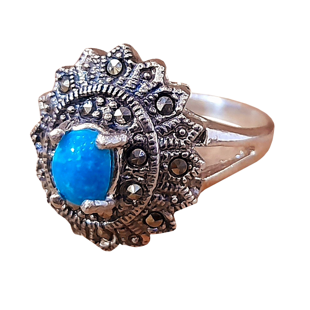 انگشتر نقره زنانه مدل Firuz5