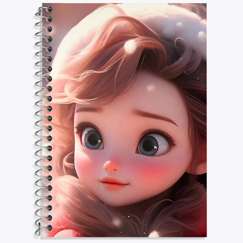 دفتر زبان 50 برگ خندالو مدل دو خط طرح دخترانه کد N4748