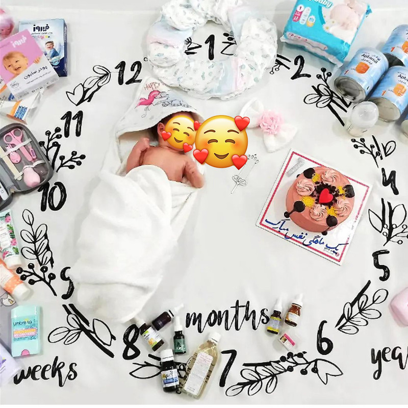 زیرانداز عکاسی نوزاد طرح  حلقه تمشک