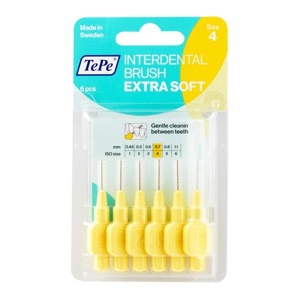 مسواک بین دندانی ته‏‌ په مدل ExtraSoft با برس بسیار نرم سایز 4 بسته 6 عددی