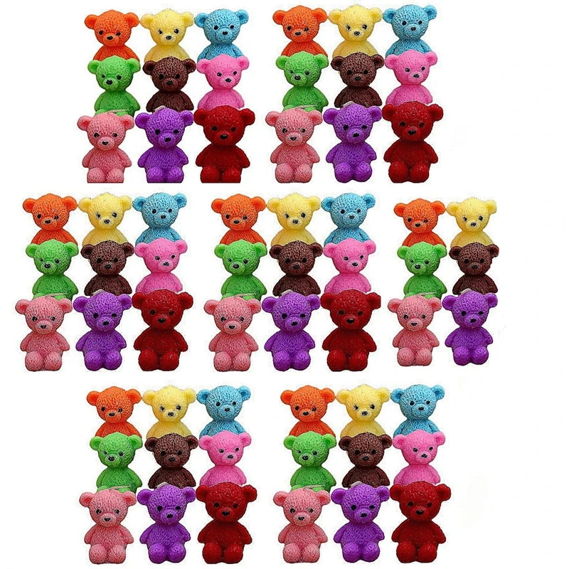 شمع دست ساز مدل استوانه ای طرح خرس تدی مجموعه 60 عددی