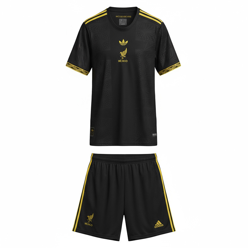 ست تی‌شرت آستین کوتاه و شلوارک ورزشی مردانه مدل تیم ملی مکزیک کد Away 2026