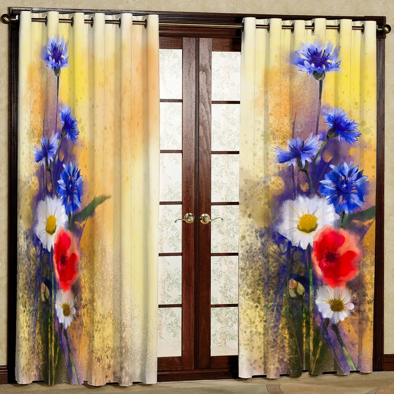  پرده مدل گل دار مخمل پانچی کد 522 سایز 140x280 سانتی متر