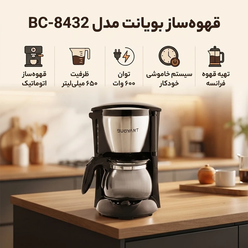 عکس شماره 2 : قهوه ساز بویانت مدل bc-8432