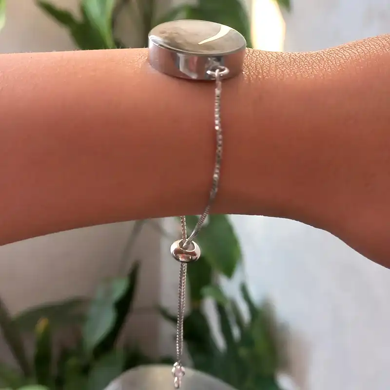 دستبند زنانه مدل ماه شبتاب استیل