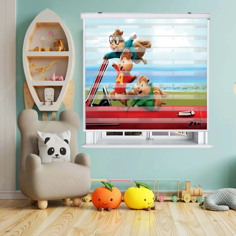 پرده زبرا زیو کد K3058 سایز 150X150 سانتی متر