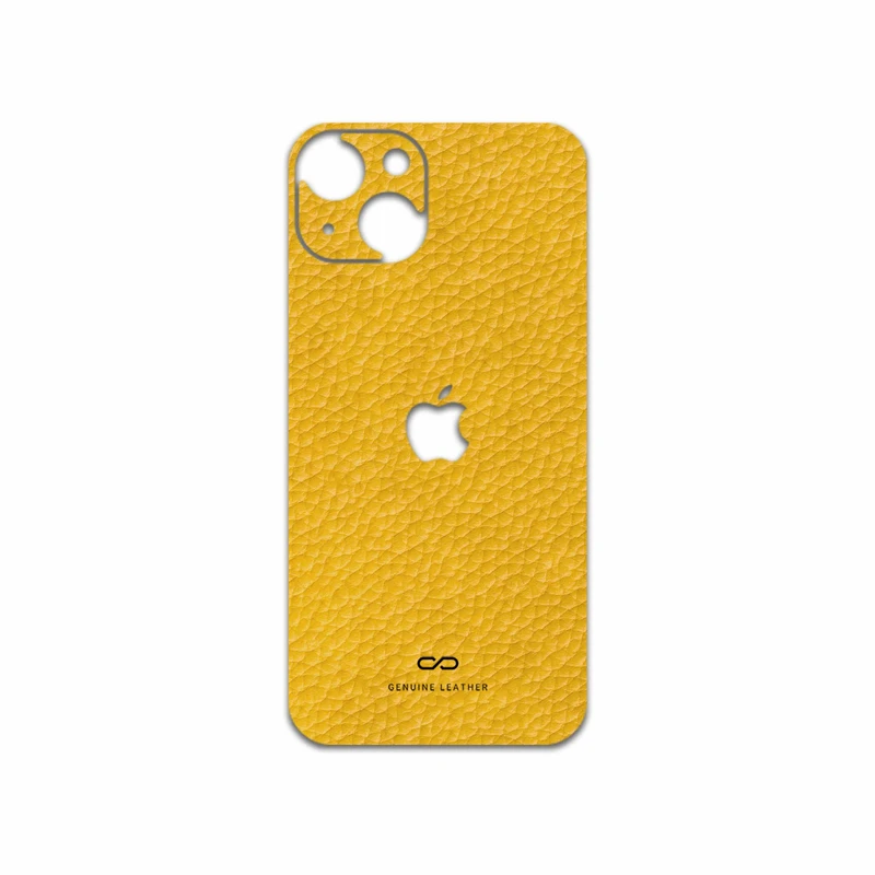 برچسب پوششی ماهوت مدل Mustard-Leather مناسب برای گوشی موبایل اپل iPhone 13