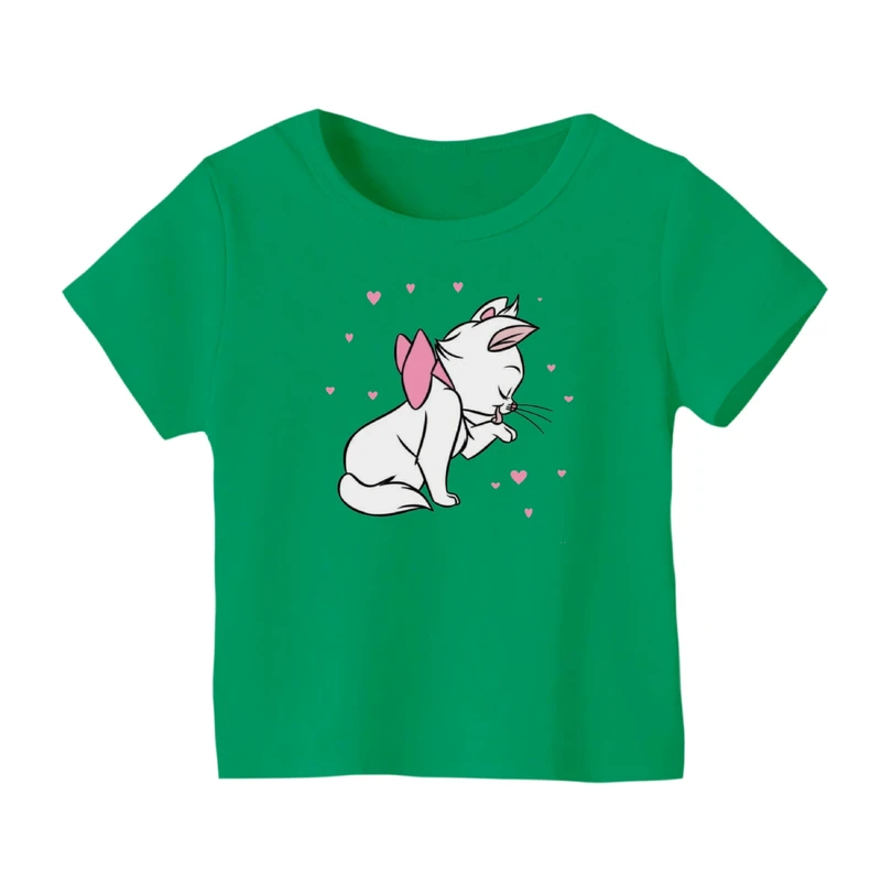 تی شرت آستین کوتاه بچگانه مدل گربه اشرافی کد ۳