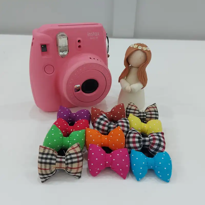 کش مو زنانه مدل پاپیون خال دار و شطرنجی بسته 12 عددی