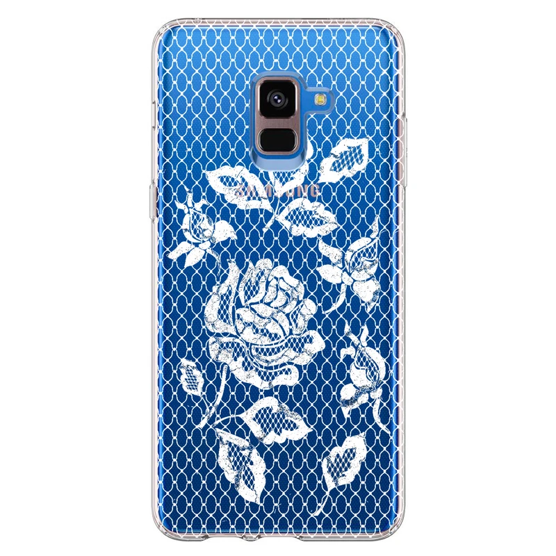 کاور مگافون طرح گل مدل C43-W مناسب برای گوشی موبایل سامسونگ Galaxy A8 Plus