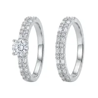 حلقه و پشت حلقه نقره اتمی زنانه مدل R890010