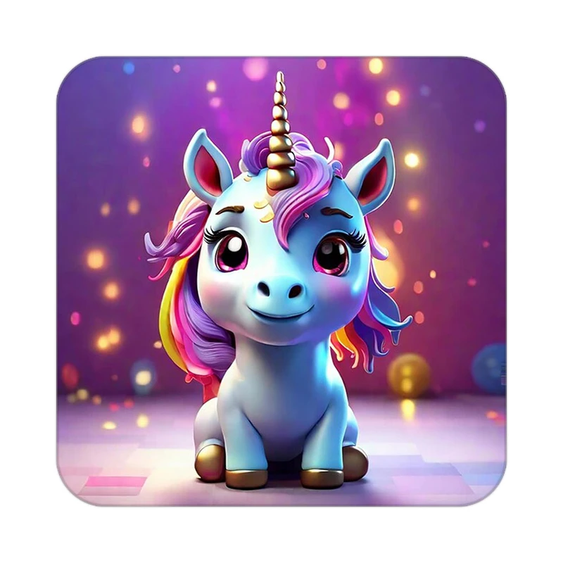 زیر لیوانی کاکتی طرح اسب تک شاخ و یونیکورن مدل mp30902