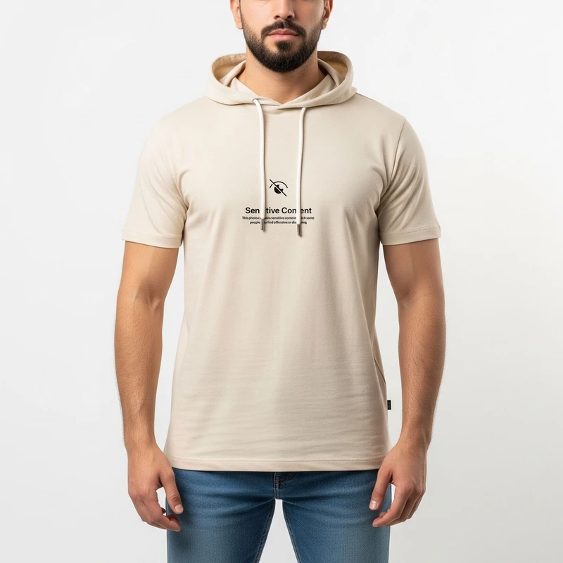 تی‌شرت کلاه‌دار آستین کوتاه مردانه مدل 14040501