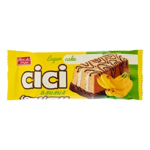 کیک اسفنجی سه لایه کرم دار با طعم موز سی سی شیرین عسل - 40 گرم