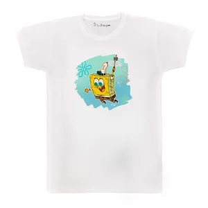 تی شرت بچگانه پرمانه طرح باب اسفنجی کد pmt.3384