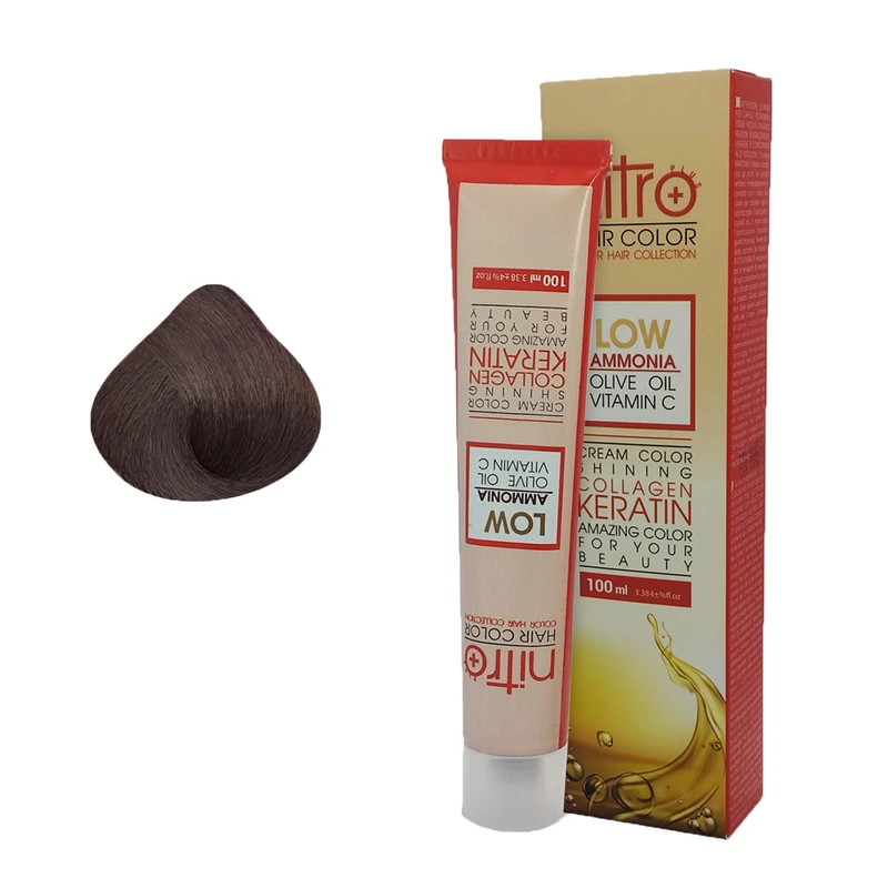 رنگ مو نیترو پلاس شماره 3.5 حجم 100 میلی‌لیتر رنگ قهوه‌ای - طلایی تیره