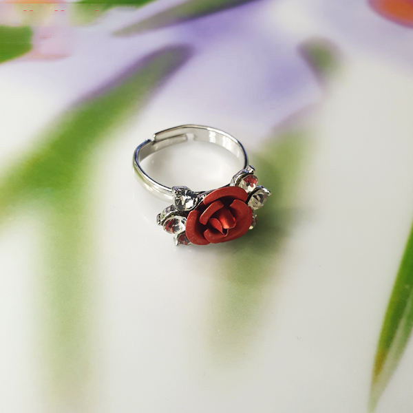 انگشتر دخترانه مدل گل رز کد 100