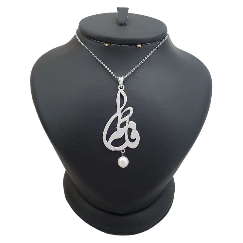 گردنبند نقره زنانه ترمه ۱ طرح فاطمه کد mas 00571