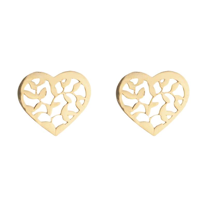 گوشواره طلا 18 عیار زنانه قیراط طرح قلب کد GH4620