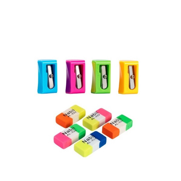 تراش پیکاسو مدل بیکان به همراه پاکن مجموعه 9 عددی