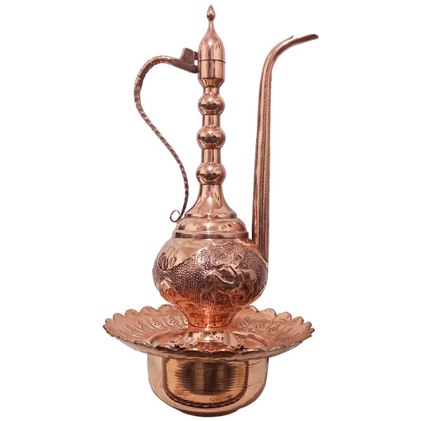 ست آفتابه و لگن مسی مدل توپی کد 02